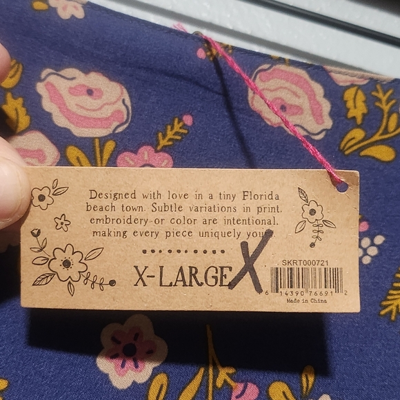 NATURAL LIFE Reversible Mini Patchwork Skirt Womens XL Blue Pink Boho Country - Picture 8 of 8